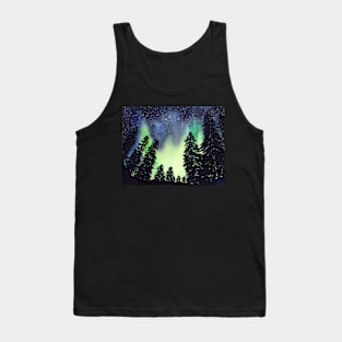 Northern Lights with Pine Trees Tank Top